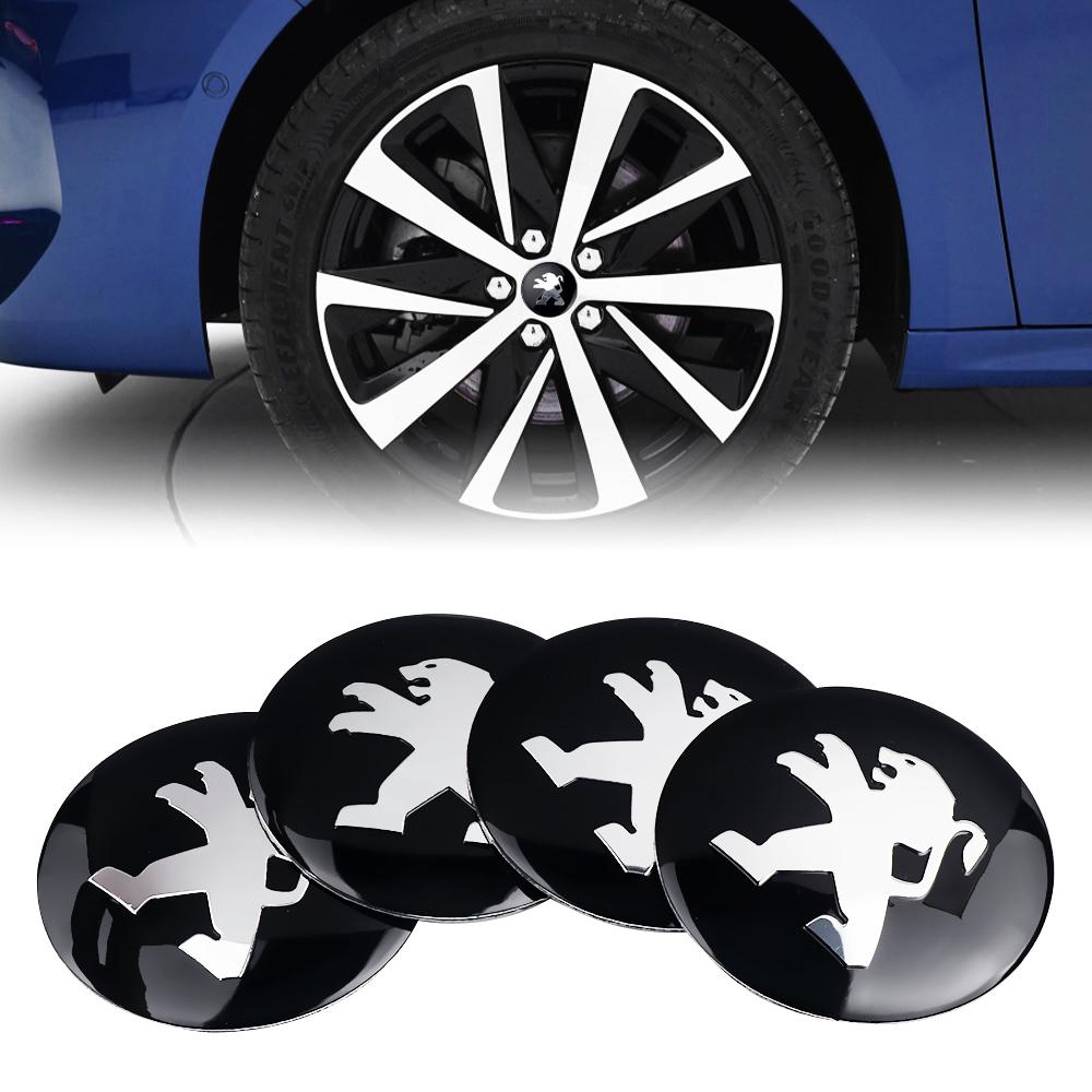 4PCS 56MM Car Styling Wheel Center Hubcap Stickers Decor Accessories For PEUGEOT 107 206 207 208 307 308 508 2008 3008 4008 5008