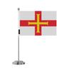 Drapeau De Bureau - Guernesey - 14 X 21 Cm - Polyester - Impression Recto/verso - Acier Inoxydable