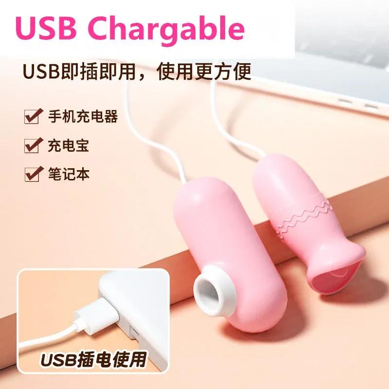 USB Зарядка Двойной Прыжок Яйца Грудь Лижущий Сосущий Вибратор Клитор Стимуляция Женская Вагина Мастурбация Секс-Игрушки для Женщин Взрослых