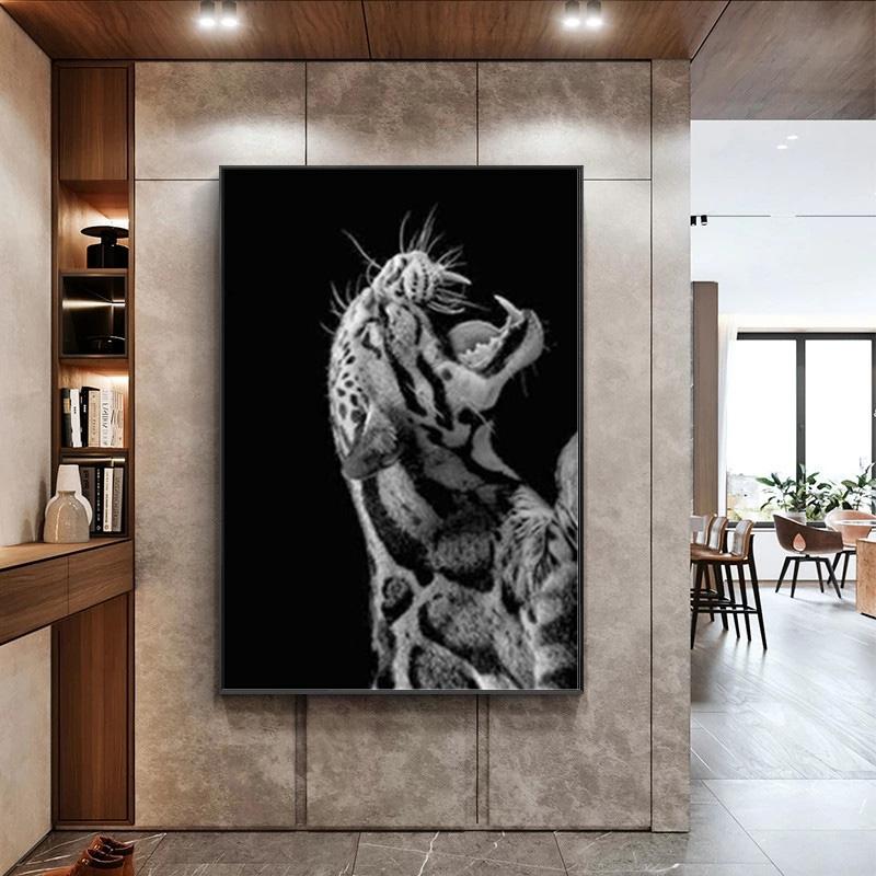 Черно-белое животное тигр, художественные принты, настенная живопись, живопись на холсте, абстрактный холст, постер, живопись, декор для дома