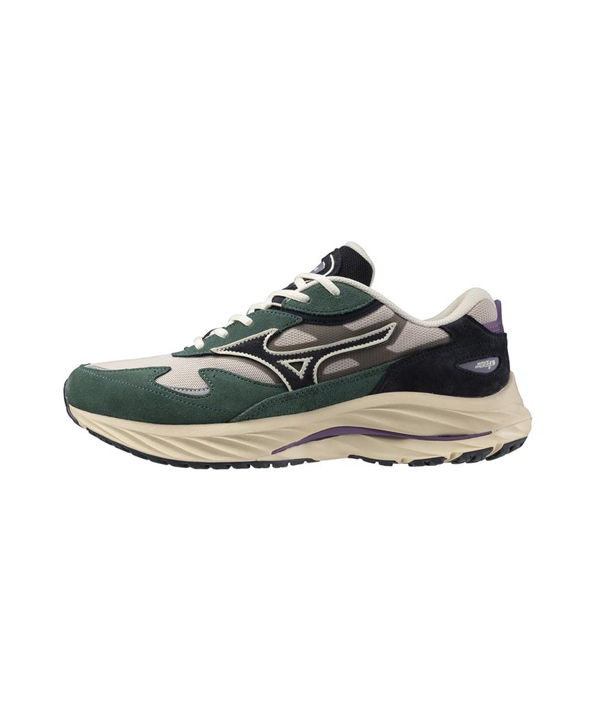 Mizuno (мужчина) Wave Rider Beta - Серебряное Облако:Вулкан:Бистро-зеленый / D1Ga330918