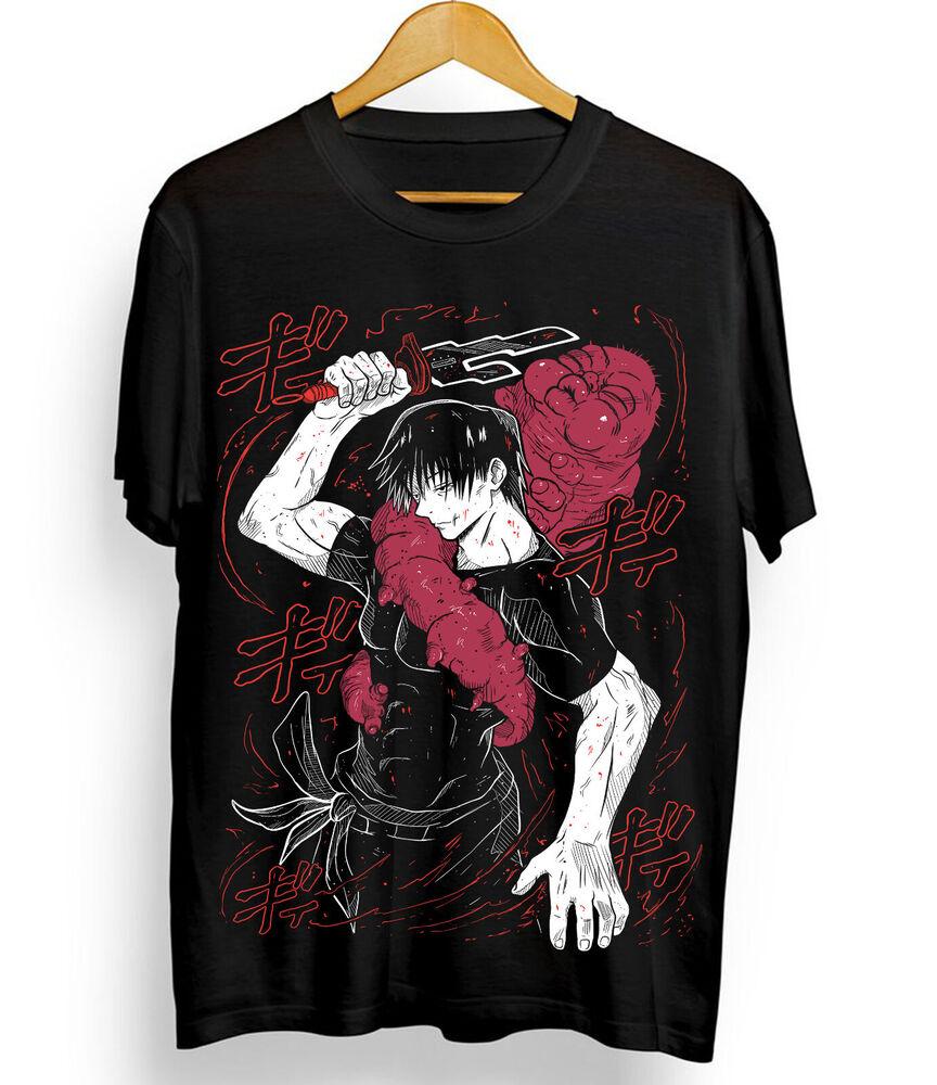Jujutsu Kaisen Fushiguro Toji T-shirt Anime Horror Black Short Sleeve All Size