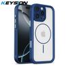 KEYSION Прозрачный матовый магнитный чехол для MagSafe для iPhone 15 16 Pro Max 16 Plus Силикон+ПК Утолщенная рамка Ударопрочный чехол для телефона