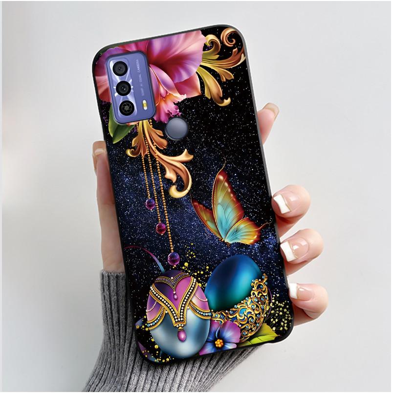 Phone Funda For TCL 20B 20Y 20E Case Aesthetic Cute Cat Astronaut Black Soft Silicone TPU Capa for TCL 20E 20Y 20B Back Cover