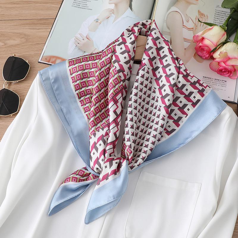 70 * 70cm New Silk Small Square Scarf For Women'S Neck Protection Professional Scarf Versatile Hair Tie Headscarf Scarf