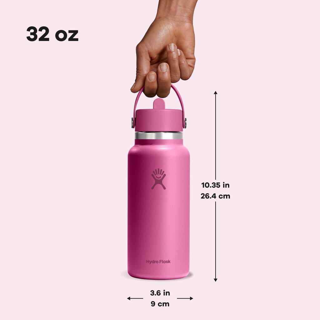 Stainless Steel Bottle Wide Mouth Flex Straw Wide Mouth Flex Straw 32oz 946ml Leaf Thermal Insulated Water Bottle Japanese (Authentic Product)