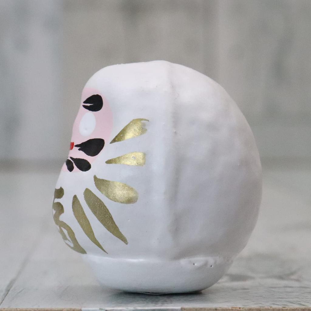Made In Japan, Color Daruma Dolls, Size 0 (Length 4.5cm X Width 3.5cm X Depth 3.5cm), White, Set of 10 (For Commercial Use)