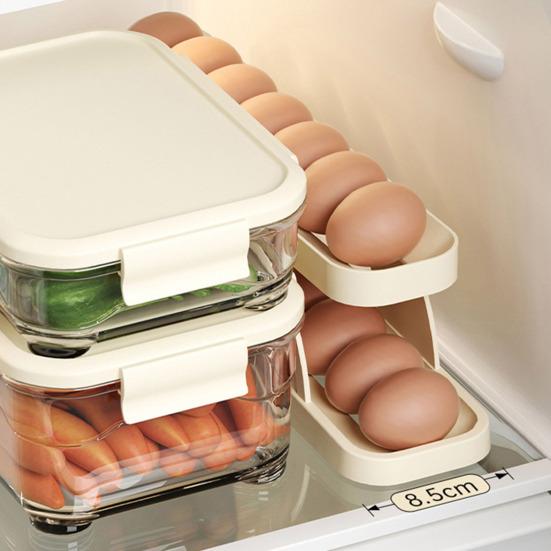 Холодильник Боковая Дверь Слайд Контейнер для Яиц Два Яруса Автоматическая Прокрутка Большая Вместимость