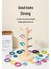 Rainbow Wooden Stacking Rings for Kids - Interlocking Building Blocks with CE Certification