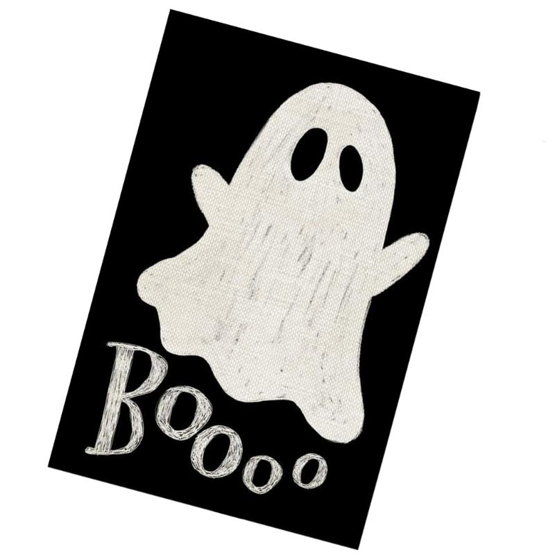 Halloween Outdoor Decoration 12x18Inch Polyester Ghostly Patterned Garden Yard Flag With Fade Resistance Fabric