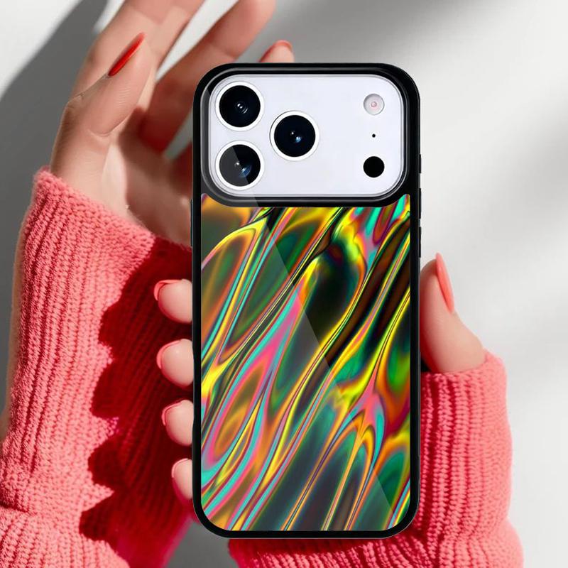 Голографический Dope Trippy Принт Чехол для Телефона для iPhone 17 16 15 14 13 Pro Max Задняя Крышка для 12 11 Pro Coque
