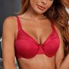 Stylish and Sexy Red Underwear Breathable Adjustment Bra Closed Breasts Big Breasts Small Gathering Bra