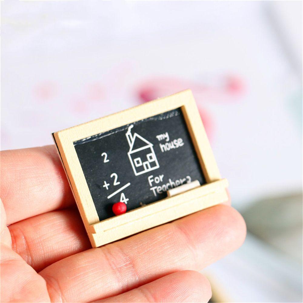 Furniture Wood Painting Easel Small Blackboard Miniature Chalkboard Model Dollhouse Accessories