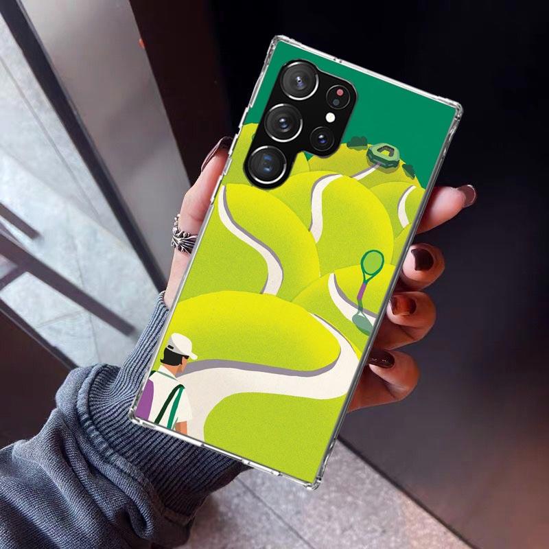 Tennis Sport Phone Case For Samsung Galaxy S23 S24 S25 Edge S26 Ultra S22 + S21 Plus S20 FE Cover Silicone Print Shell Galaxy S2