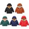 Kids Winter Warm Plush Hooded Coat Solid Color Children's Down Padded Jacket