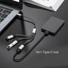 USB C Hub 3 в 1 Type C USB2.0 адаптер-разветвитель с мощностью 60 Вт, порт OTG, быстрая передача данных и зарядка