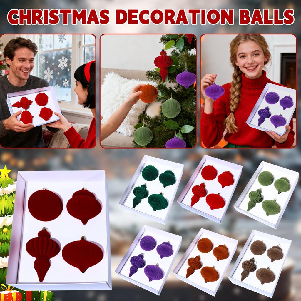 4 Pcs Christmas Tree Balls Xmas Decoration Ornaments Christmas Ball Ornaments