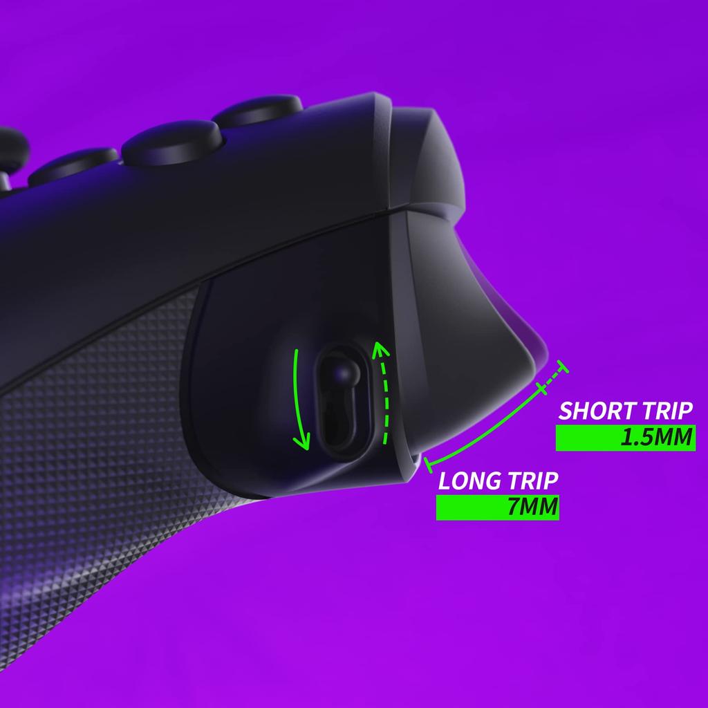 eXtremeRate Flexor Clicky Rubberized Side Rail Grip Trigger Stop Kit for Xbox Series X S Diamond Textured Ergonomic Trigger Stopper Handle Grip for