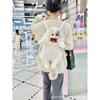 New Super Realistic Three Flower Cat Backpack Pure Handmade Cute Cat Plush Doll Shopping Bag Travel Storage Makeup Bag Gift