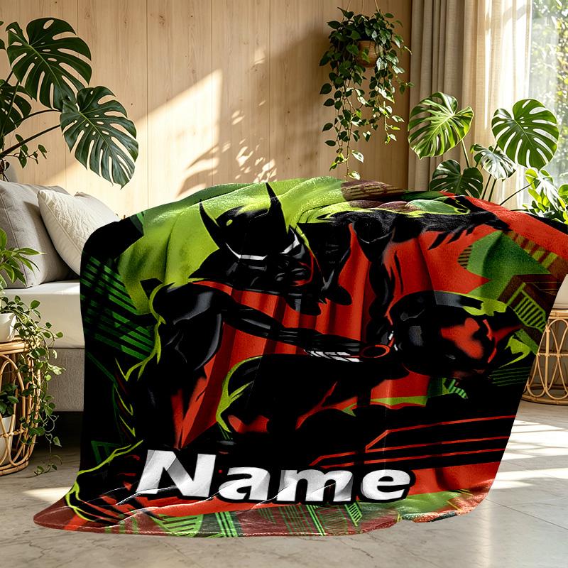 Custom Name Personalized Batman Print Blanket, Home Decor, Bedroom, Sofa, Camping, Couch, Gifts for Birthday ChristmasEnthusiasts