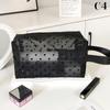 Love Print Mesh Cosmetic Bag Portable Toiletry Organizer Makeup Bag Multifunction Transparent Women Lipstick Storage Pouch