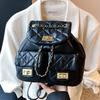 Backpack Chain Wind Niche Bag 2025 New Rhombus Backpack Women's Premium Texture Simple Commuter Handbag
