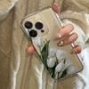 Минималистичный узор с тюльпанами чехол для телефона подходит для iPhone 17 16 15 14 13 12 11 Pro/Max/Plus противоударная задняя крышка