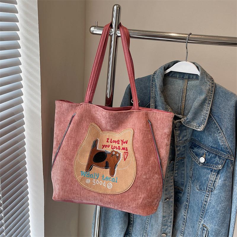 Elegant Large Capacity Tote Bag For Women Casual Color Block Handbag With Soft Fabric