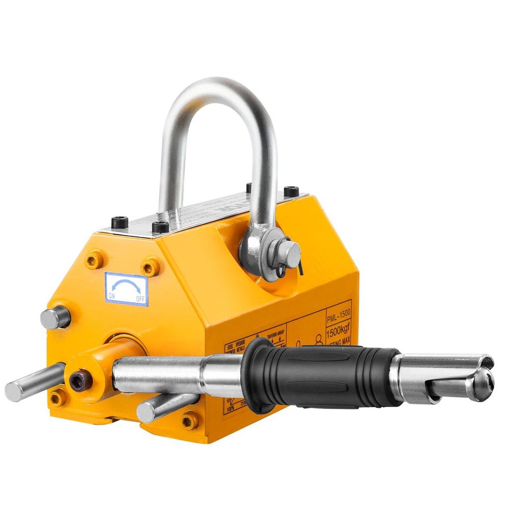 Magnetic Lifter, 3300lbs/1500kg Pulling Capacity, 2.5 Safety Factor, Neodymium & Steel, Lifting Magnet with Release, Permanent Lift Magnets, Heavy