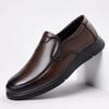 Lightweight leather shoes men's autumn men's round head casual leather shoes