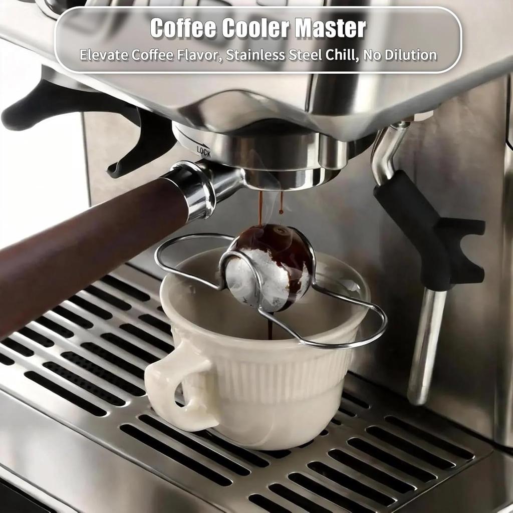 2pcs Espresso Cooling Ball, Reusable Metal Ice Cubes, Stainless Steel Frozen Ice Balls for Coffee, Whiskey & More Drinks,Chiller Gift for Birthday