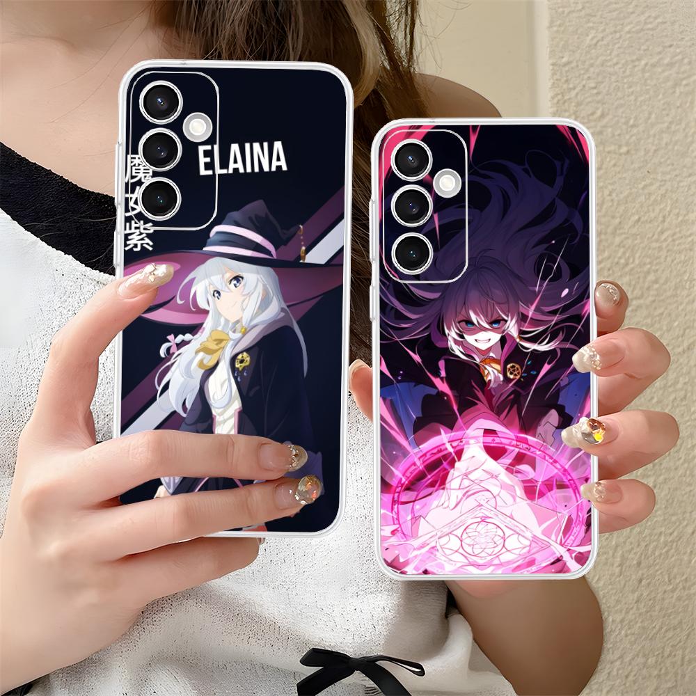 Чехол для мобильного телефона Wandering Witch Elaina, прозрачный, для Samsung Galaxy S25 S24 S23 S22 S21Plus FE Ultra, цветной