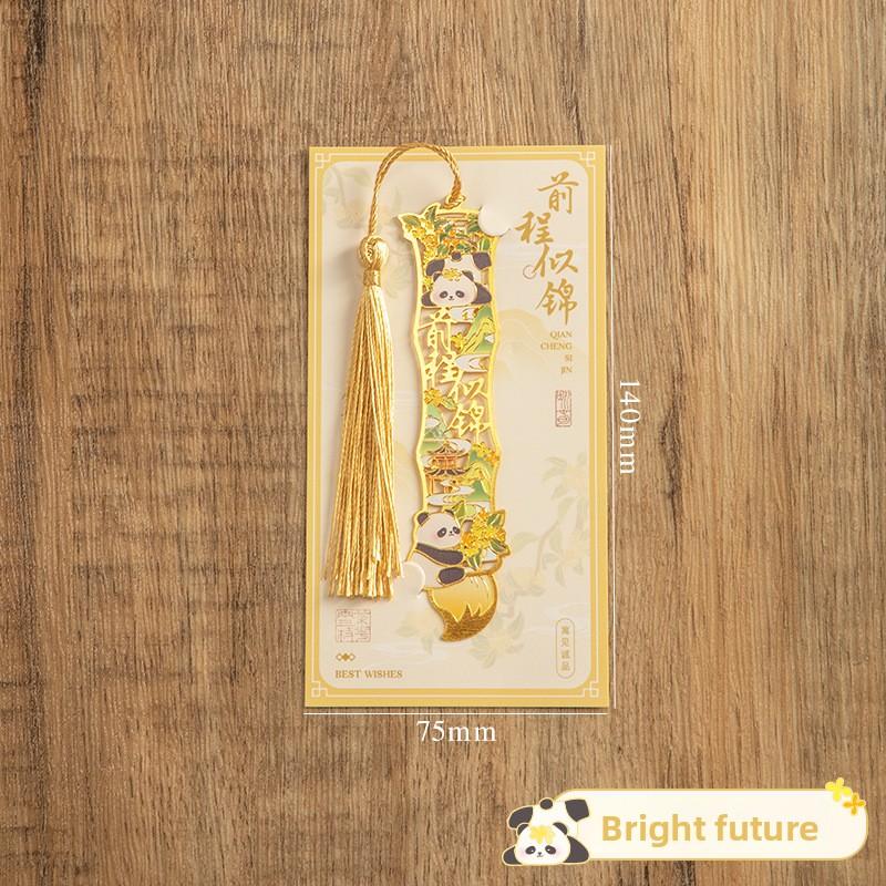 Chinese Style Panda Metal Bookmark Ins Style High-value Hollow Exquisite Cultural and Creative Students Give Gifts To Friends