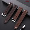 Премиальный винтажный ремешок из натуральной кожи для мужчин и женщин, универсальный ремешок для часов из коровьей кожи 20 мм 22 мм, дышащий браслет, коричневый спортивный ремешок на запястье