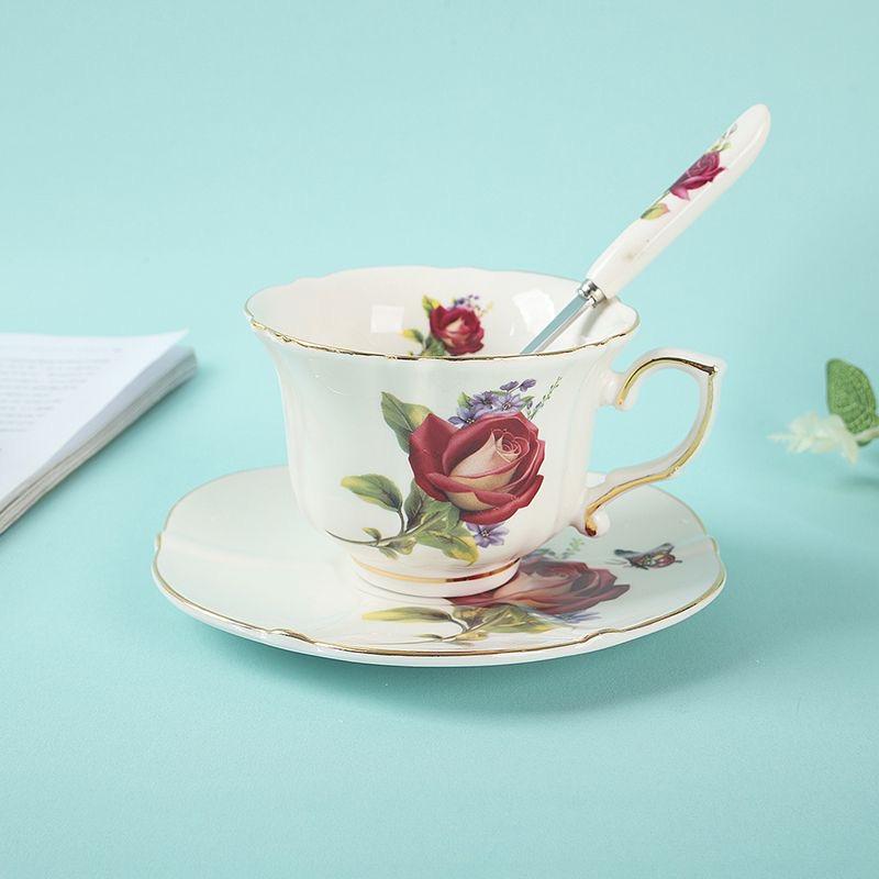 Элегантный керамический набор для английского кофе с золотой отделкой, чашка и блюдце