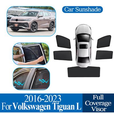 Для Volkswagen для VW Tiguan L Long Wheelbase 5 мест 2016- Автомобильная магнитная сетка-шторка от солнца Сетчатая шторка от солнца Защита от солнца Защита приватности