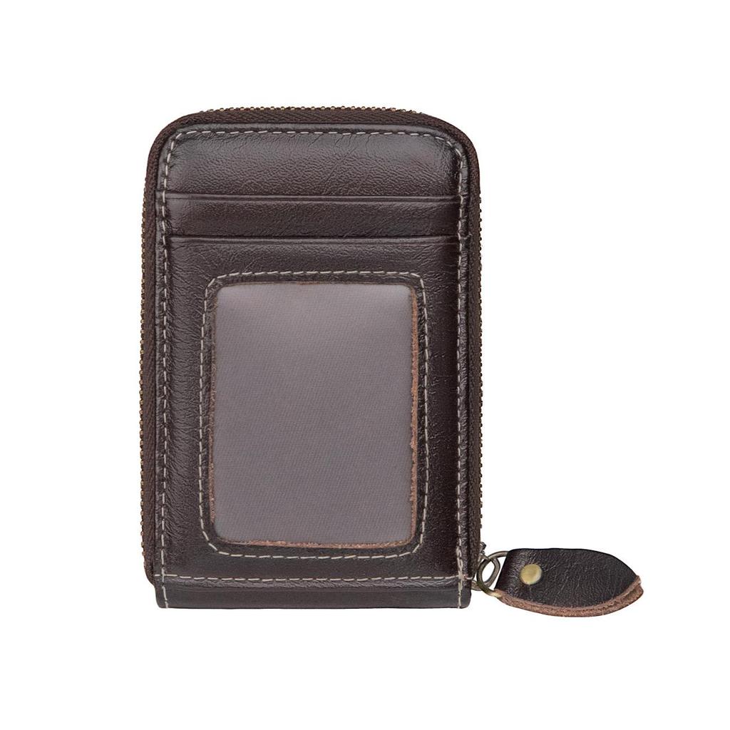 Jiameida Мужской ретро кожаный кошелек для ключей и монет на молнии - Вместительный держатель для карт