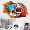 1 шт. Рождественская ночная комната Искусство окна Сани Санта-Клауса Олень Наклейки на стену для украшения дома Рождество Новый год Подарок Обои