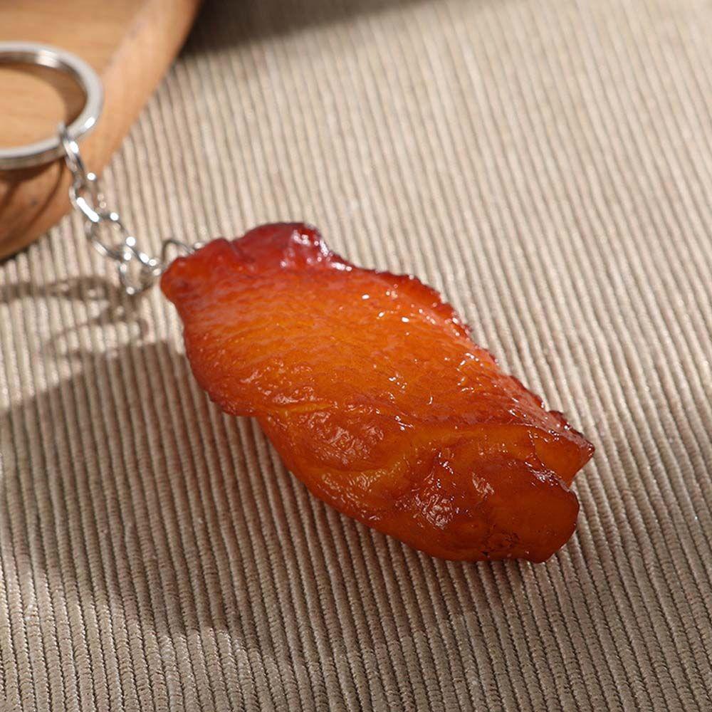 Wings Pork Belly Drumstick Fashion Jewelry Fast Food Key Ring Simulation Food Keychains Bag Pendant