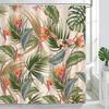 Тропическая шторка для душа Цветные листья Цветок Пальмовый лист Гавайское растение Занавеска для ванной Брезент Шторка для душа с крючком