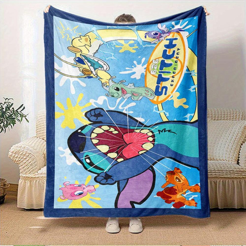 1pc Flannel Stitch Experiment 626 Stitch Experiment Cartoon Character Bed Sheet, Quilt, Sofa Blanket Gift, Home Decor