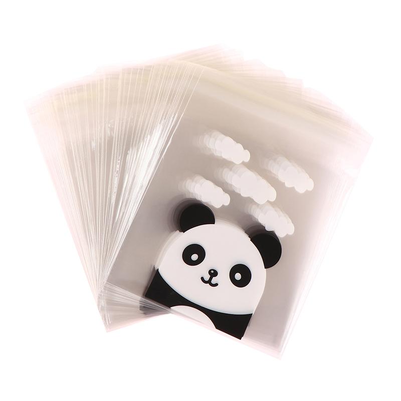 100 шт./упак. самоклеящиеся мешочки для печенья в виде панды, свадебные мешочки для конфет