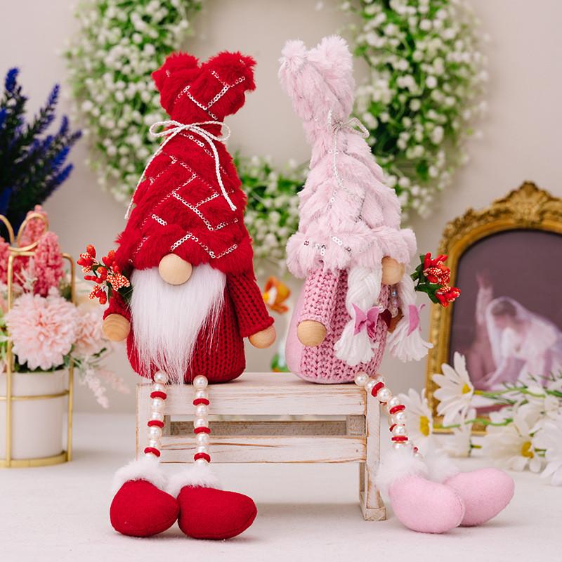 Элегантная шляпа в форме сердца, фигурка гнома с жемчужными ножками для романтического декора