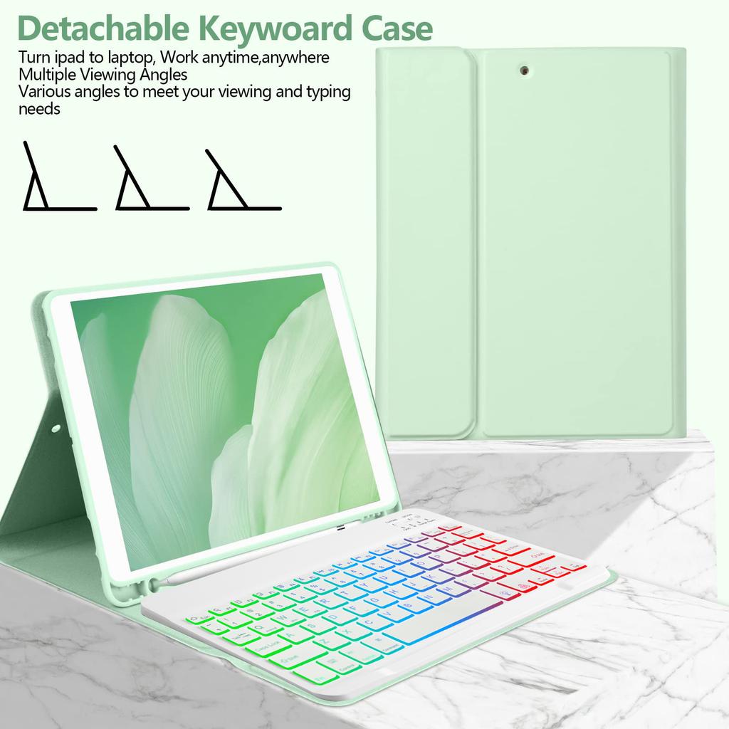 GRB Keyboard Case For IPad 11 (A16) 2025 With Pen Slot and Backlit English Keyboard