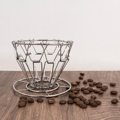 Складная подставка для кофейного фильтра из нержавеющей стали, многоразовый ручной держатель для бумажных кофейных фильтров, V-образный, устойчивый к ржавчине