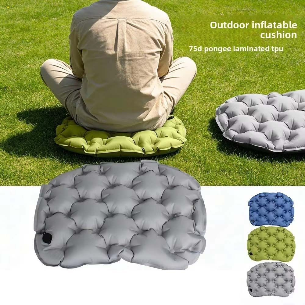 Foldable Inflatable Seat Cushion Waterproof Camping Chair Pad Travel Chair Cushion Camping