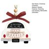 First Christmas Married Ornament Rustic Wooden Car Wedding Ornament with Buffalo Plaid Bow for Couples Bridal Shower Newly Married Wedding Decor