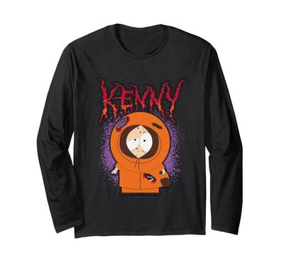 Футболка с длинным рукавом South Park Series Kenny Beat Up Grunge Name Splatter Cartoon