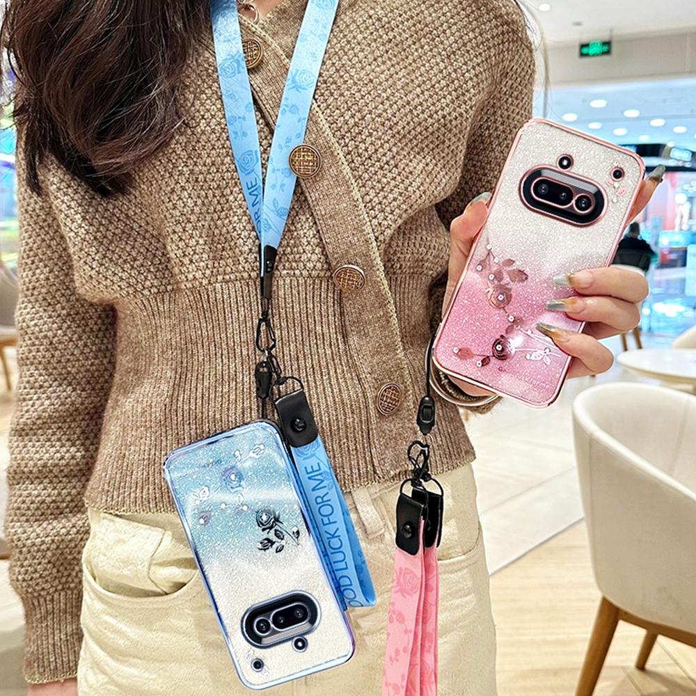 Ни за что Телефон (3a) Чехол с цветочным узором, градиентный чехол для телефона из ТПУ со шнурками