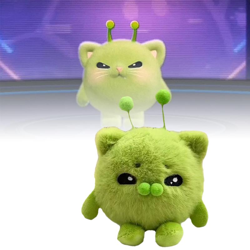12CM Cute Mini Alien Hakimi Cat Plush Toys Soft Animal Green Kitty Peripheral Plushies Pendant Doll Kid Birthday Accompany Gifts